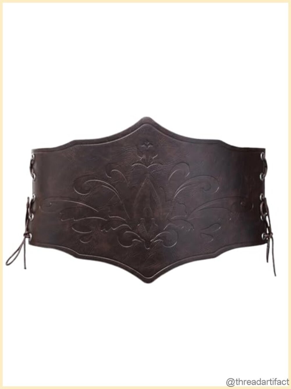 Renaissance Faux Leather Corset Belt Lace-Up Wide Waist Cincher